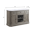 ACME Zumala 3 Drawers Wooden Server with Marble Top in White and Weathered Oak