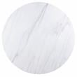 ACME Gerardo Round Marble Top Dining Table in White and Weathered Espresso