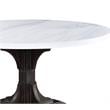 ACME Gerardo Round Marble Top Dining Table in White and Weathered Espresso