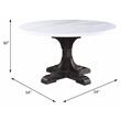 ACME Gerardo Round Marble Top Dining Table in White and Weathered Espresso