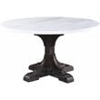 ACME Gerardo Round Marble Top Dining Table in White and Weathered Espresso