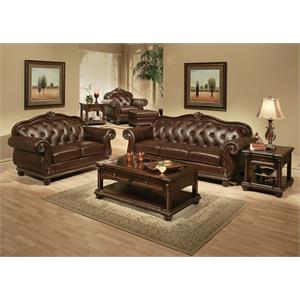 acme anondale loveseat in espresso top grain leather match & cherry