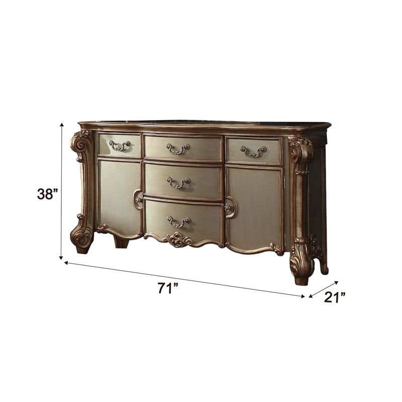 ACME Vendome Dresser in Gold Patina & Bone