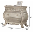 ACME Ragenardus 3-Drawer Wood Bombe Nightstand in Antique White