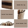ACME Ernestine Sofa (with 7 Pillows) in Tan Fabric & Black