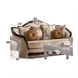 ACME Ernestine Loveseat (with 6 Pillows) in Tan Fabric & Black