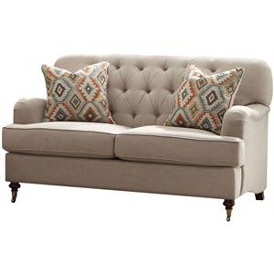 acme alianza loveseat (with 2 pillows) in beige fabric