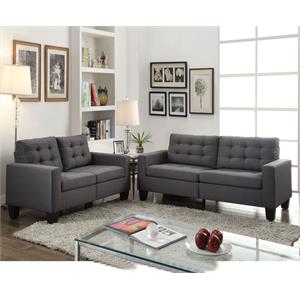 acme earsom sofa in gray linen