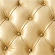 ACME Vendome Faux Leather Tufted Loveseat with 3 Pillows in Bone and Gold Patina