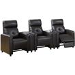 ACME Britten Faux Leather Tufted Motion Reclining Home Theater in Espresso
