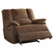 ACME Oliver Pillow Top Arm Oversized Motion Glider Recliner in Chocolate Fabric