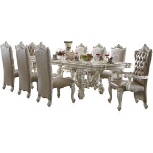 acme versailles dining table in bone white