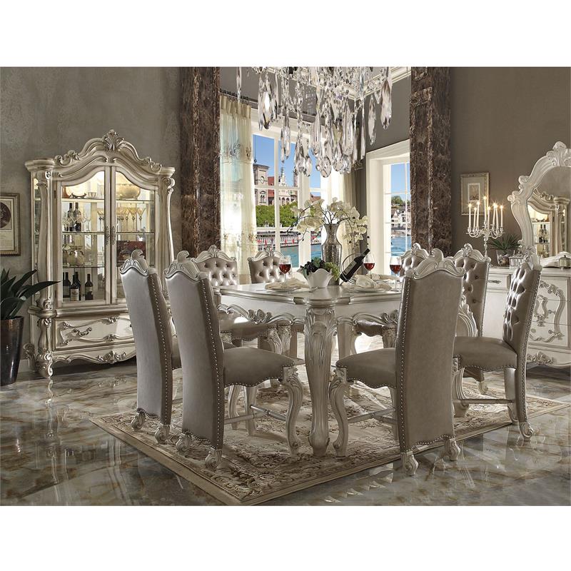ACME Versailles Wooden Counter Height Table in Bone White
