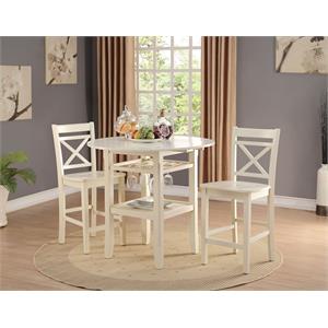 acme tartys counter height chair in cream (set of 2)