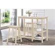 ACME Nyssa 3-Piece Wooden Counter Height Set in Buttermilk