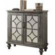 ACME Velika 2-Door Wooden Console Table in Weathered Gray