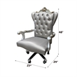 ACME Versailles Faux Leather Swivel Executive Office Chair in Silver Platinum