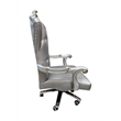 ACME Versailles Faux Leather Swivel Executive Office Chair in Silver Platinum