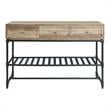 ACME Brantley 3-Drawer Wooden Rectangular Sofa Table in Oak and Sandy Black