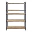 ACME Brantley Bookshelf with 5 Wooden Shelves in Oak and Sandy Black