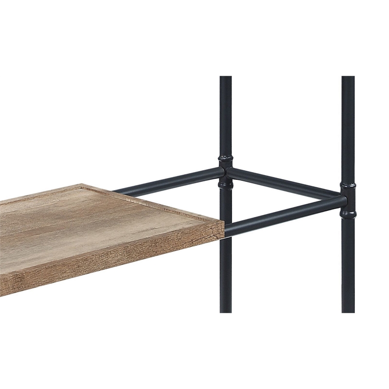 ACME Brantley Bookshelf with 5 Wooden Shelves in Oak and Sandy Black