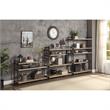 ACME Brantley Bookshelf with 5 Wooden Shelves in Oak and Sandy Black