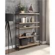 ACME Brantley Bookshelf with 5 Wooden Shelves in Oak and Sandy Black