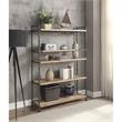 ACME Brantley Bookshelf with 5 Wooden Shelves in Oak and Sandy Black