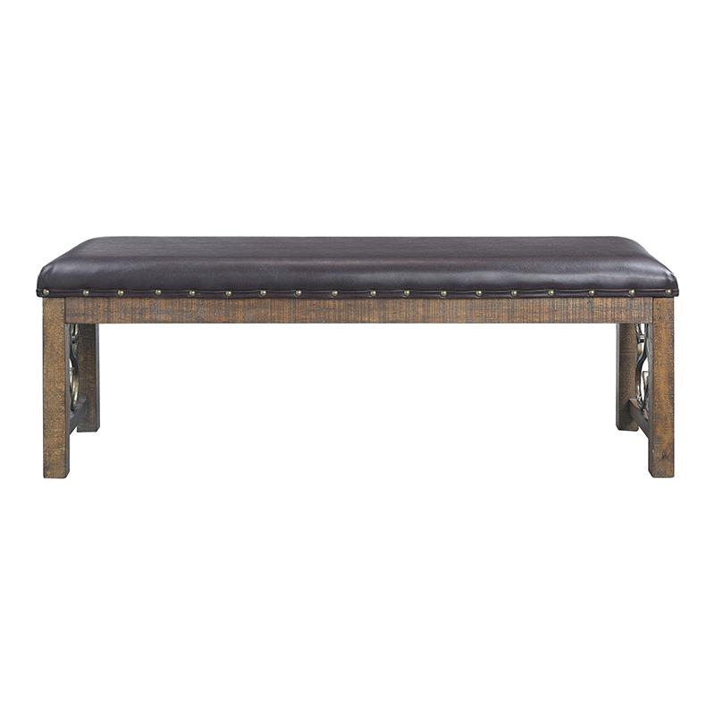 ACME Raphaela Bench in Black and Weathered Cherry