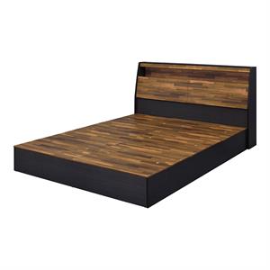 ACME Eos Wooden Queen Platforn Bed in Walnut and Black