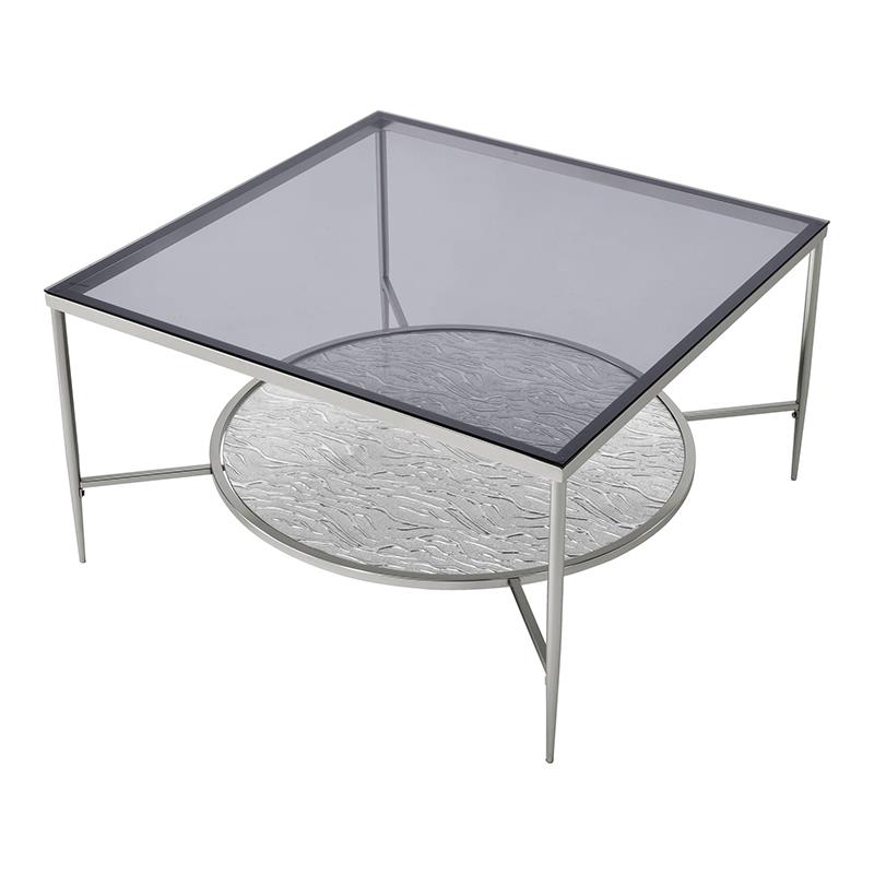ACME Adelrik Coffee Table in Glass and Chrome