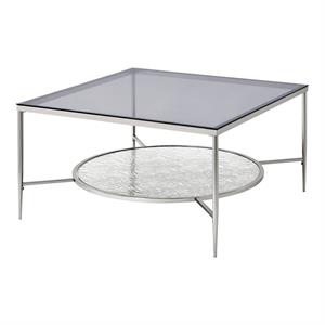 acme adelrik coffee table in glass and chrome