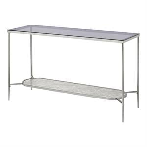 acme adelrik sofa table in glass and chrome