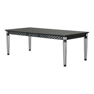 acme varian ii dining table in black and silver