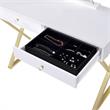 ACME Coleen 2 Wooden Drawers Vanity Desk with Jewelry Tray in White and Gold