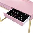 ACME Coleen 2 Wooden Drawers Vanity Desk with Jewelry Tray in Pink and Gold