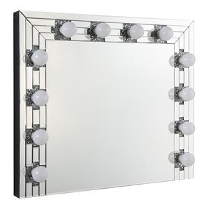 acme noralie wall decor in mirrored and faux diamonds