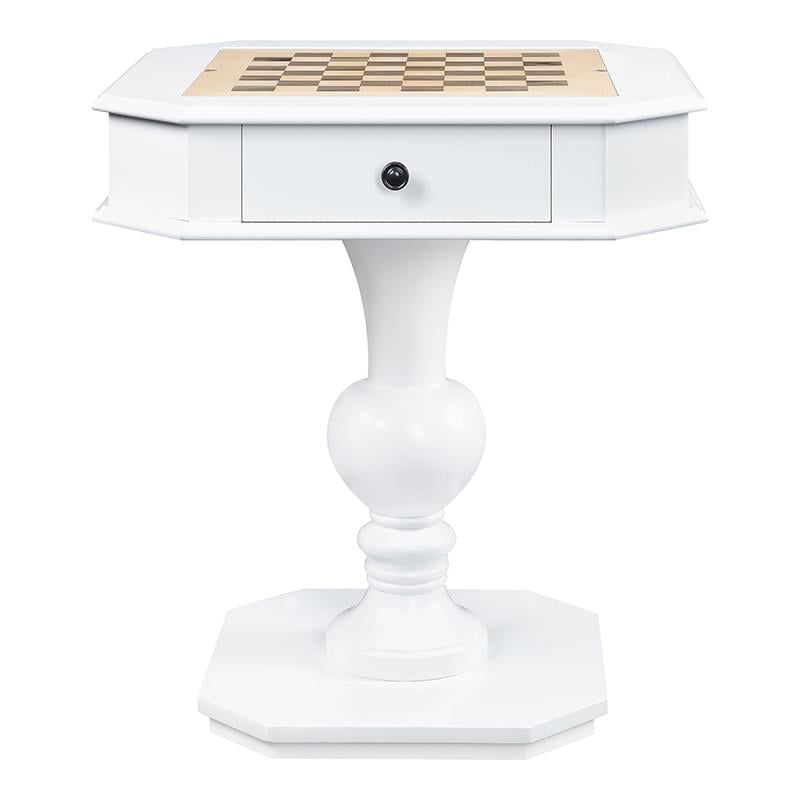 ACME Galini 2-Drawer Wooden Game Table in White