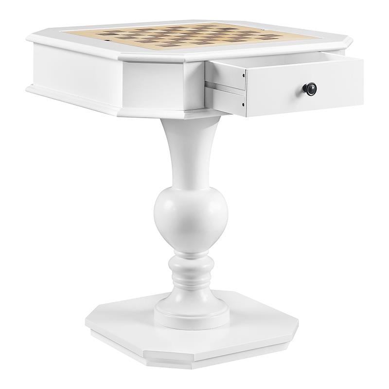 ACME Galini 2-Drawer Wooden Game Table in White
