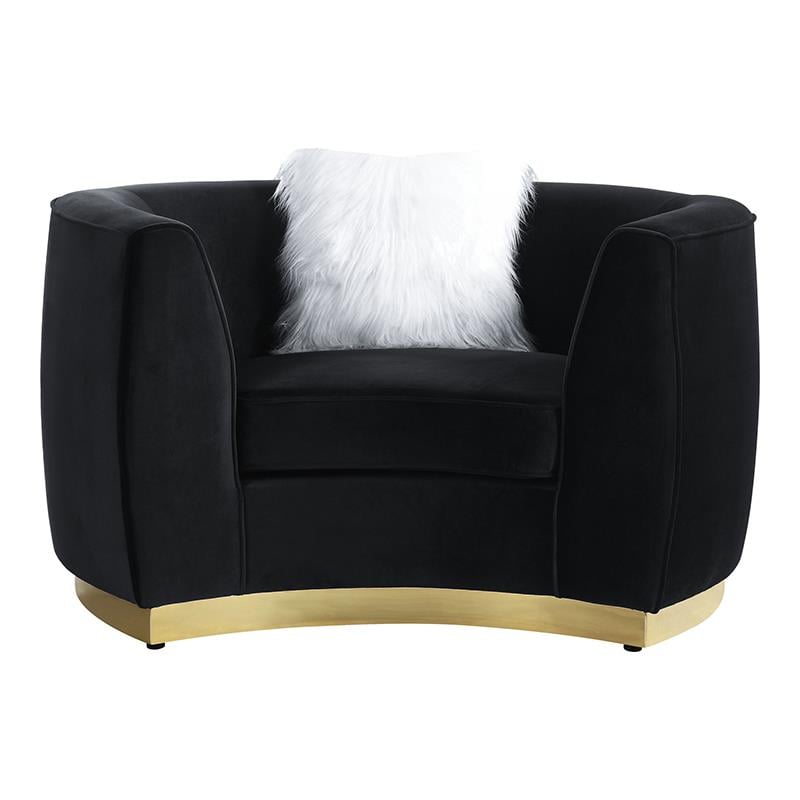 ACME Achelle Chair with Pillow in Black Velvet