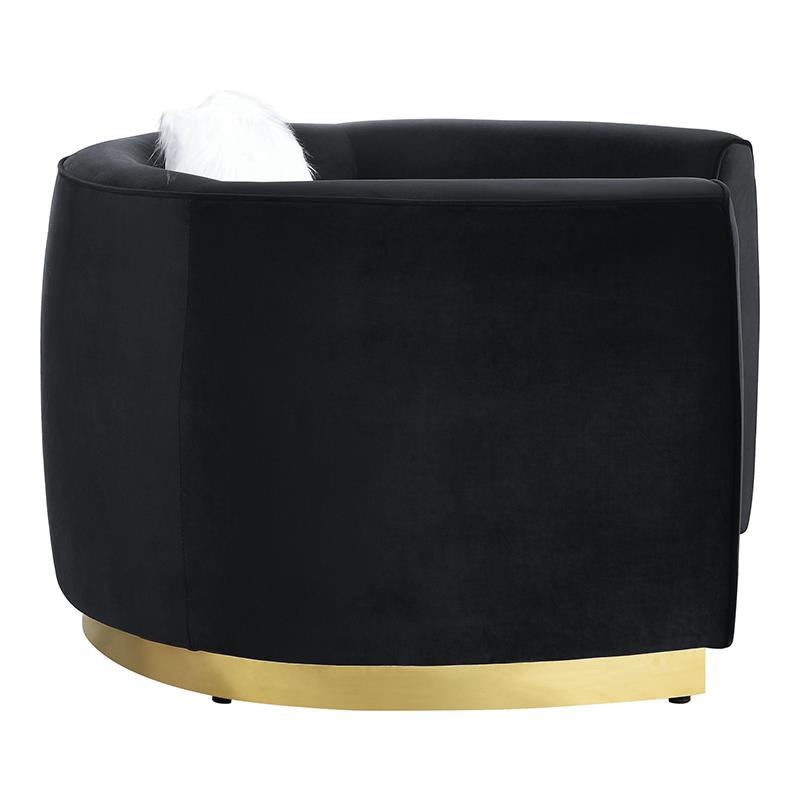ACME Achelle Chair with Pillow in Black Velvet