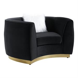 acme achelle chair with pillow in black velvet