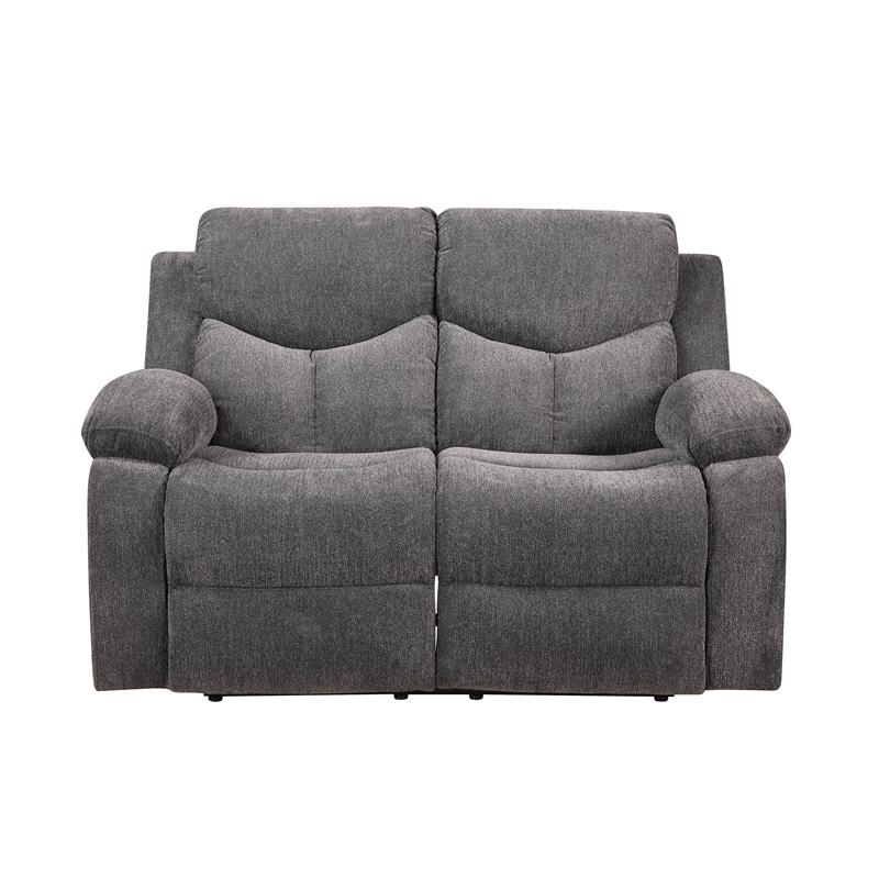 ACME Kalen Chenille Motion Reclining Loveseat in Gray