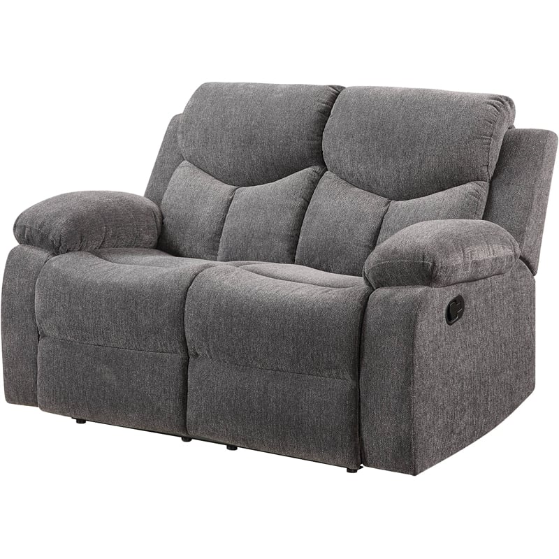 ACME Kalen Chenille Motion Reclining Loveseat in Gray