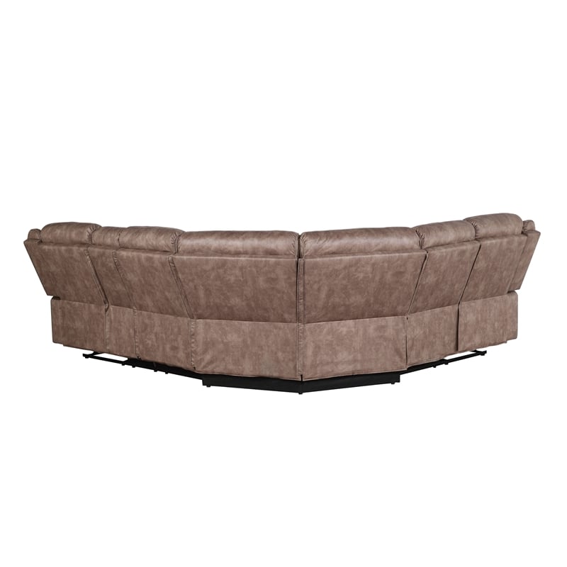 ACME Dollum Sectional Sofa  in 2-Tone Chocolate Velvet