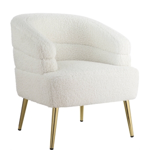 acme trezona accent chair in white faux sherpa