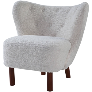 acme zusud accent chair in white teddy sherpa