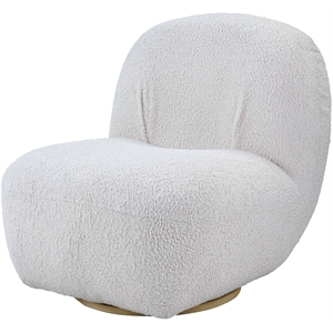 acme yedaid accent chair with swivel in white teddy sherpa