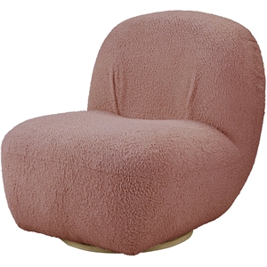 acme yedaid accent chair with swivel in pink teddy sherpa
