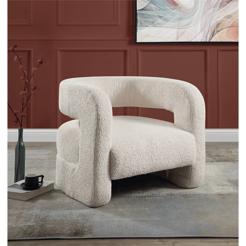 ACME Yitua Accent Chair in White Teddy Sherpa